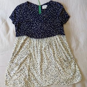 Navy blue polka dot dress/tunic